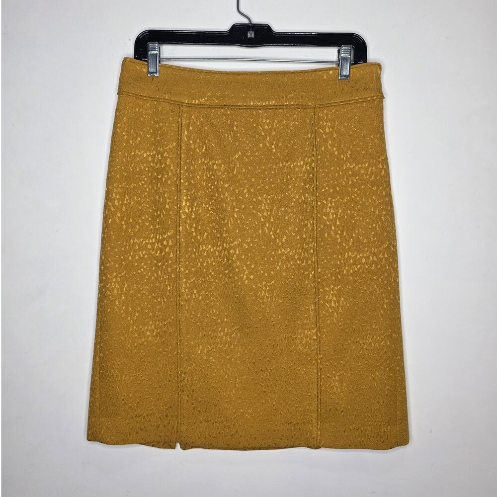 Banana Republic yellow gold embossed design pencil skirt - 6 - corpcore siren